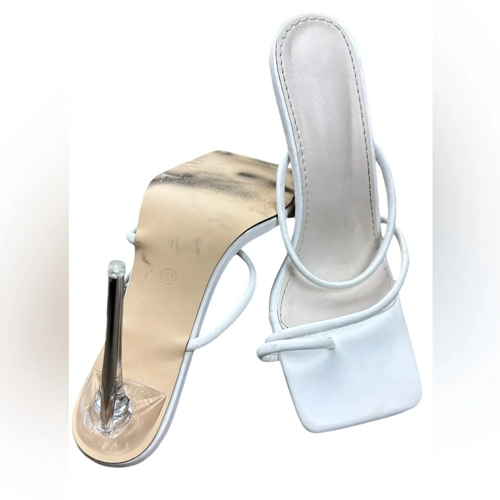 White Strappy Heels